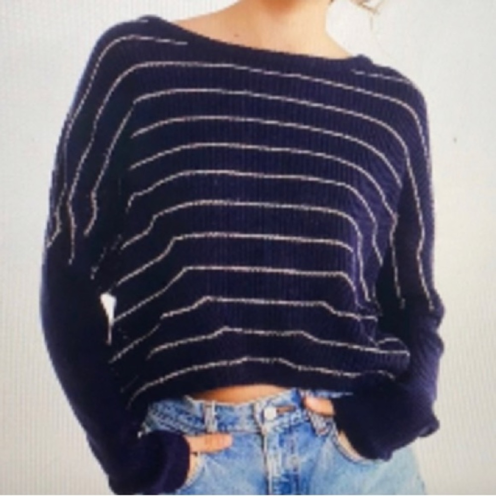 Striped cropped sweater